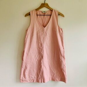 Love Bonito Pink 100% Cotton Denim Jumper Dress Size M 6 Boho Pockets Spring EUC